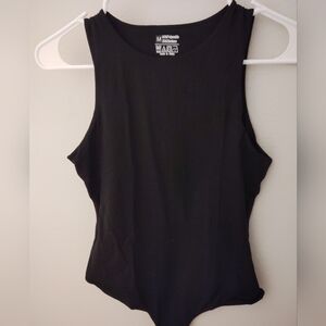 Sleek Black Sleeveless Bodysuit